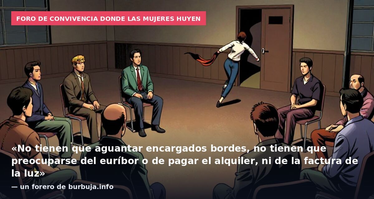 Foro de convivencia donde las mujeres huyen: «No tienen que aguantar encargados bordes, no tienen que preocuparse del euríbor o de pagar el alquiler, ni de la factura de la luz» — un forero de burbuja.info