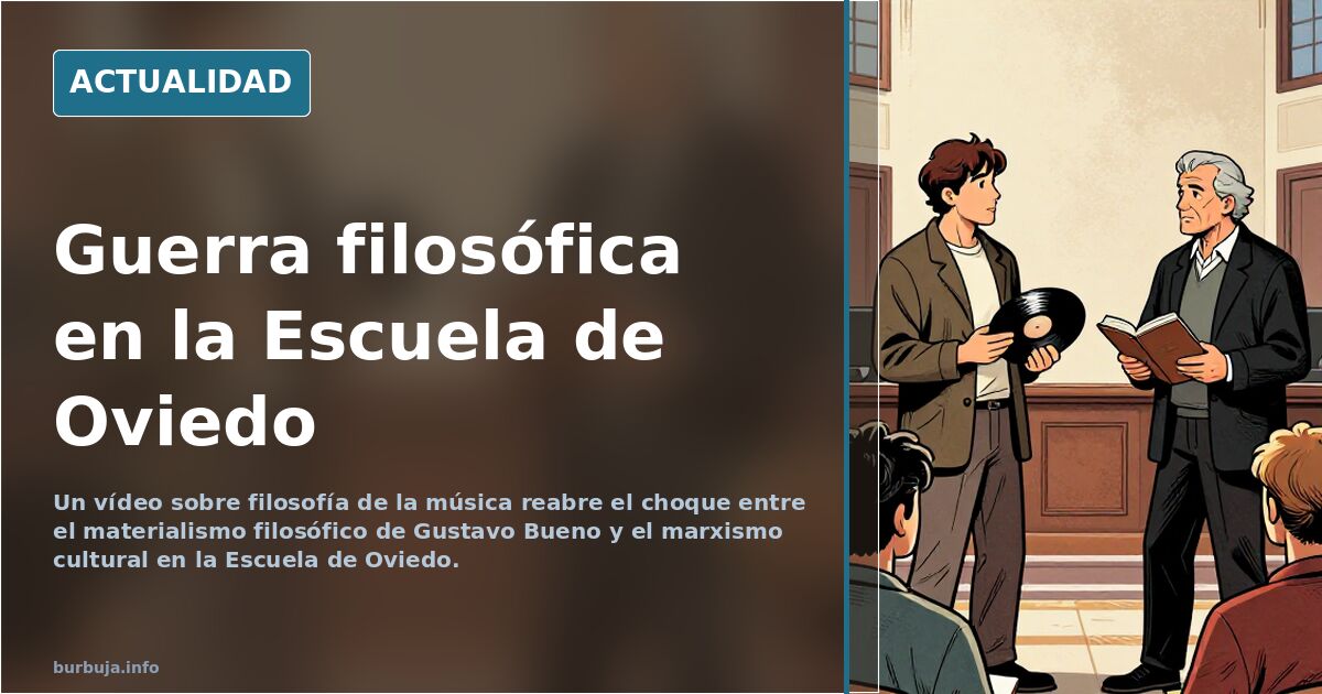 Sala de debate con libros de filosofía y una pizarra con el materialismo filosófico de Gustavo Bueno en la Escuela de Oviedo