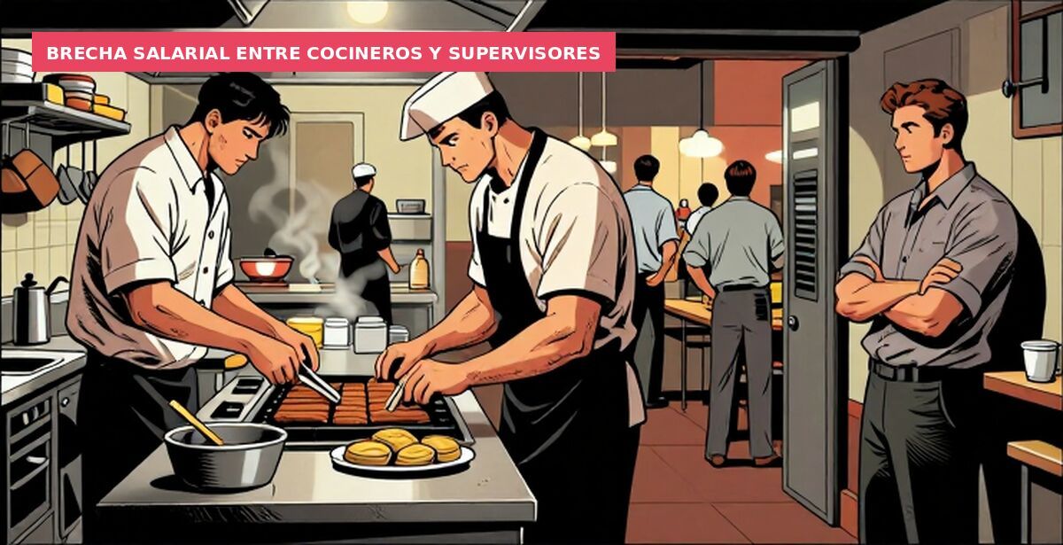 Brecha salarial entre cocineros y supervisores