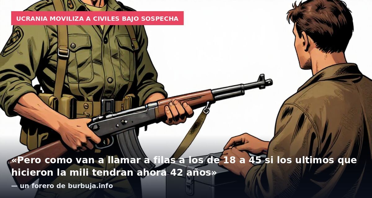 Ucrania moviliza a civiles bajo sospecha: «Pero como van a llamar a filas a los de 18 a 45 si los ultimos que hicieron la mili tendran ahora 42 años» — un forero de burbuja.info