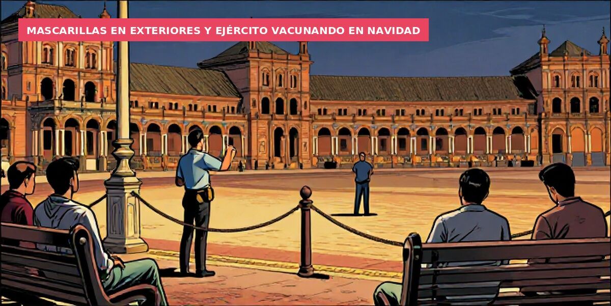 Mascarillas en exteriores y Ejército vacunando en Navidad