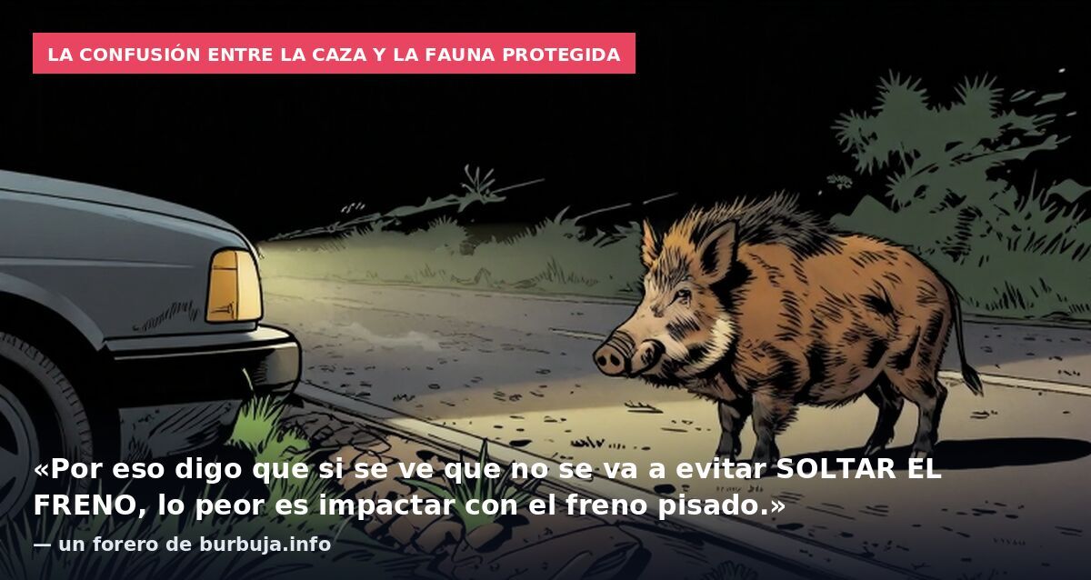 La confusión entre la caza y la fauna protegida: «Por eso digo que si se ve que no se va a evitar SOLTAR EL FRENO, lo peor es impactar con el freno pisado.» — un forero de burbuja.info