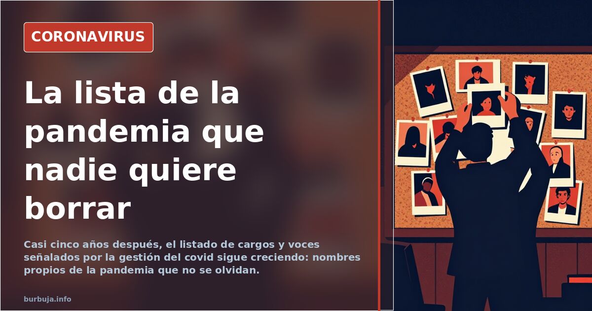 Lista escrita a mano con nombres propios de la gestión de la pandemia sobre una mesa de madera