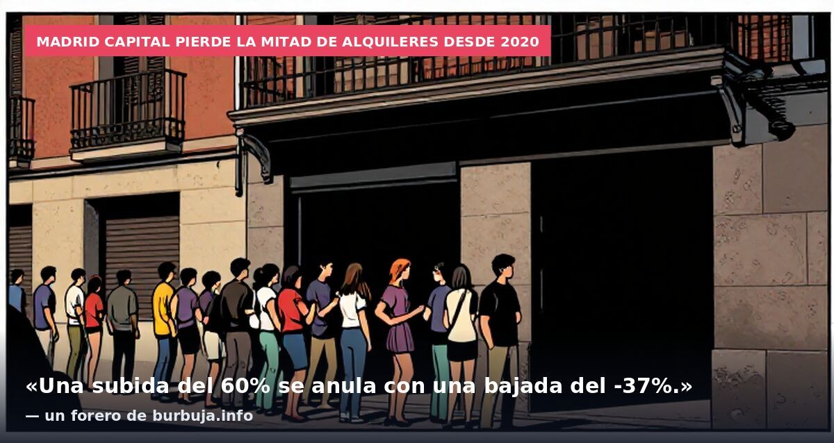 Madrid capital pierde la mitad de alquileres desde 2020: «Una subida del 60% se anula con una bajada del -37%.» — un forero de burbuja.info