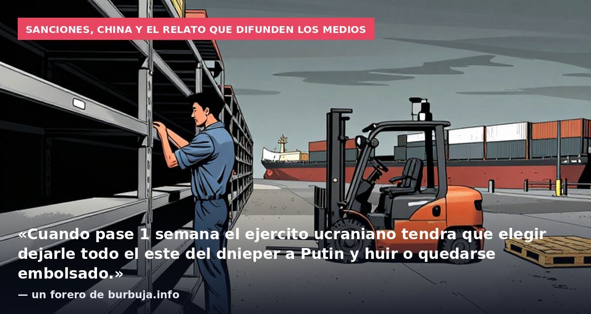 Sanciones, China y el relato que difunden los medios: «Cuando pase 1 semana el ejercito ucraniano tendra que elegir dejarle todo el este del dnieper a Putin y huir o quedarse embolsado.» — un forero de burbuja.info