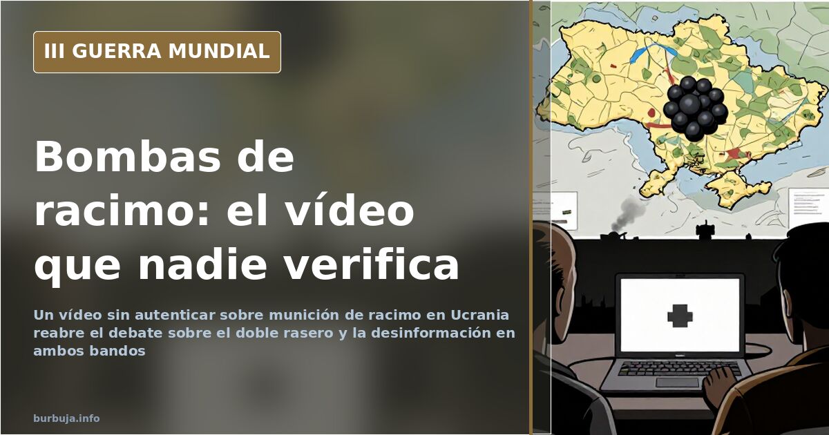 Asfalto levantado y un proyectil sin detonar, en el debate sobre el vídeo de munición de racimo en Ucrania