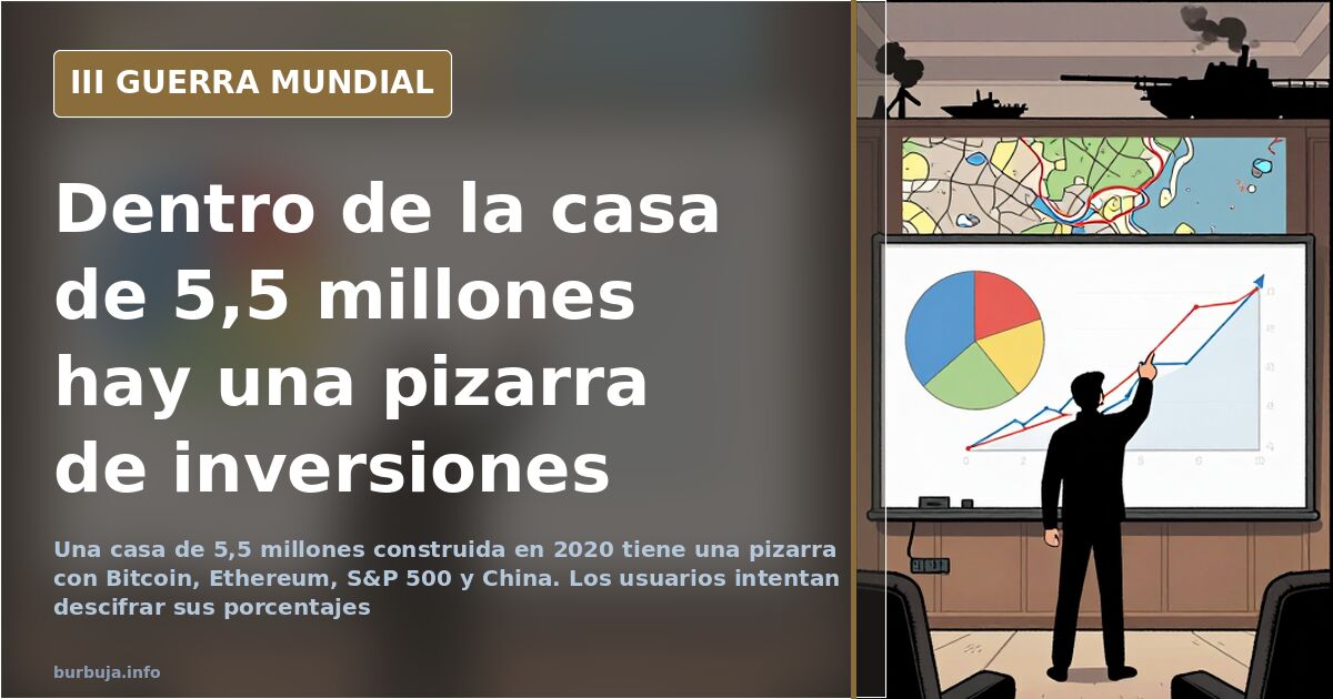 Interior de una casa de lujo con pizarra de porcentajes de inversión y estancias doradas