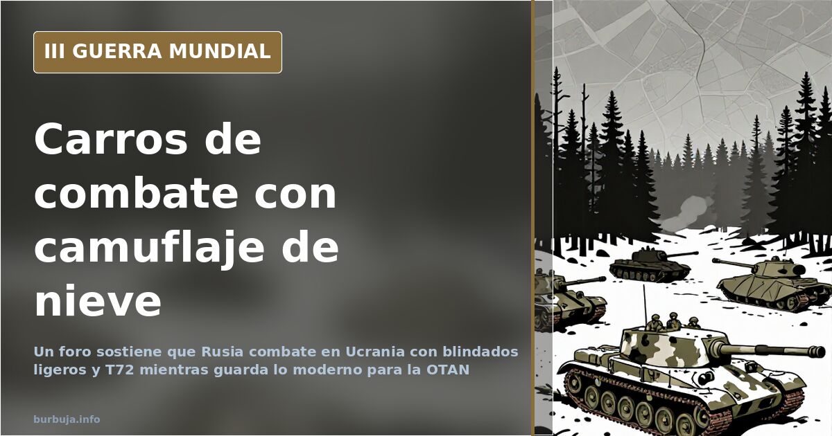 Columna de carros de combate con camuflaje de nieve cerca de la frontera ucraniana