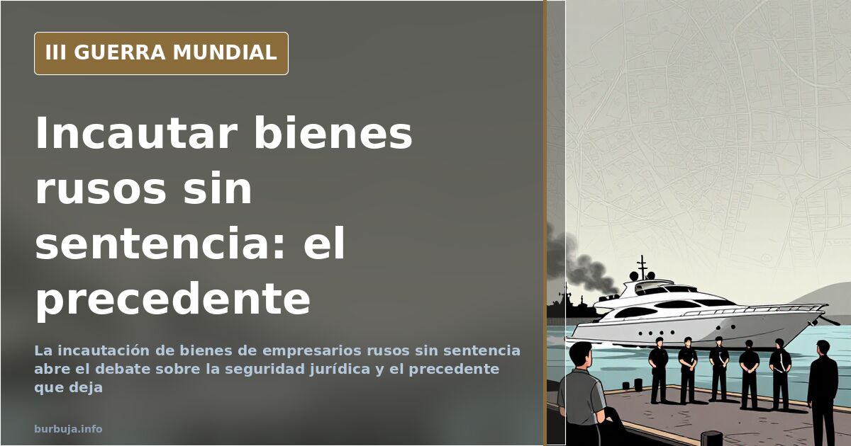 Incautación de propiedades privadas rusas: embarcaciones, cuentas y activos bloqueados