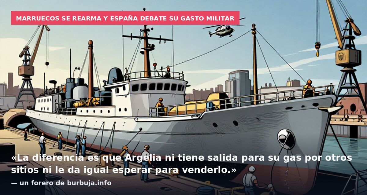 Marruecos se rearma y España debate su gasto militar: «La diferencia es que Argelia ni tiene salida para su gas por otros sitios ni le da igual esperar para venderlo.» — un forero de burbuja.info