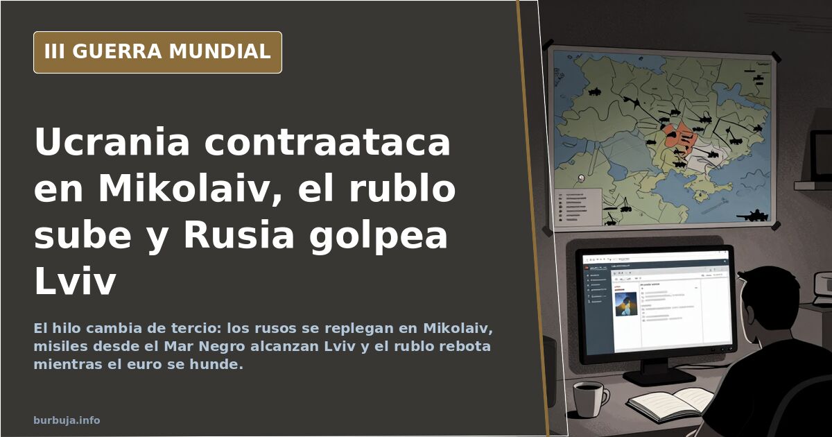 Ucrania contraataca en Mikolaiv, el rublo sube y Rusia golpea Lviv