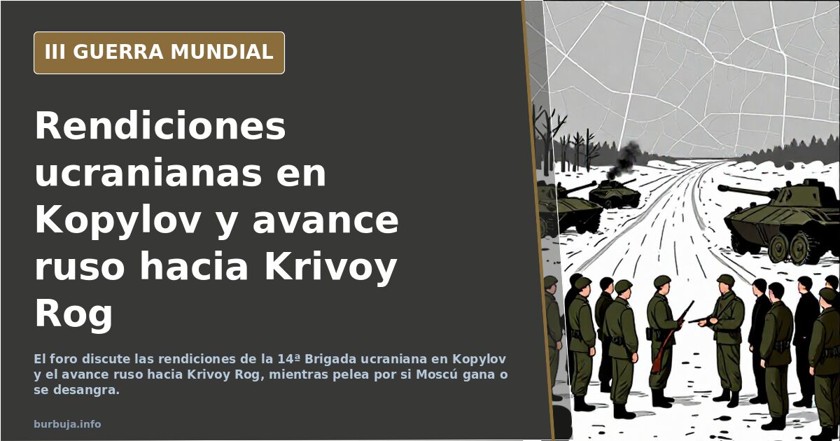 Rendiciones ucranianas en Kopylov y avance ruso hacia Krivoy Rog