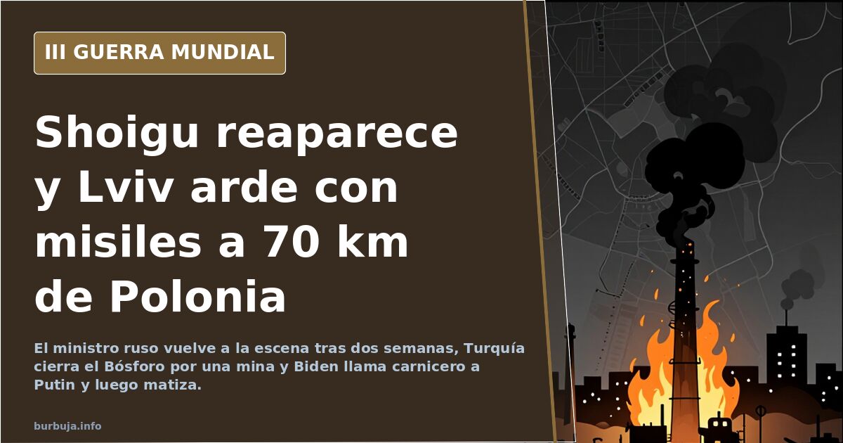 Shoigu reaparece y Lviv arde con misiles a 70 km de Polonia