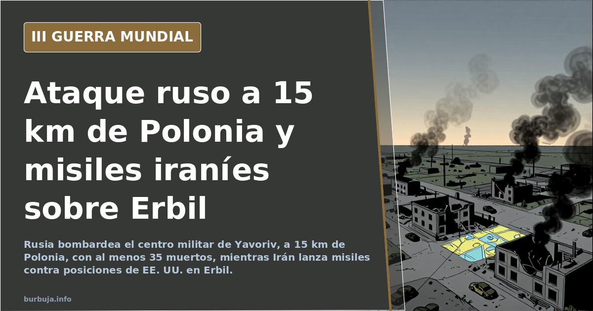 Ataque ruso a 15 km de Polonia y misiles iraníes sobre Erbil