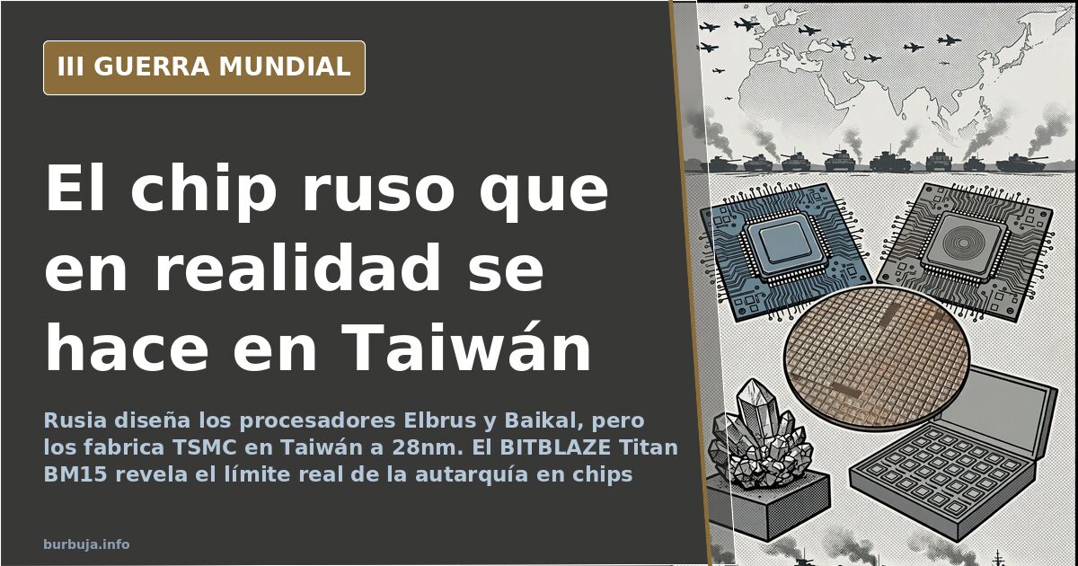 Portátil ruso BITBLAZE Titan BM15 con procesador Baikal-M ARM de 28 nanómetros sobre una mesa de trabajo