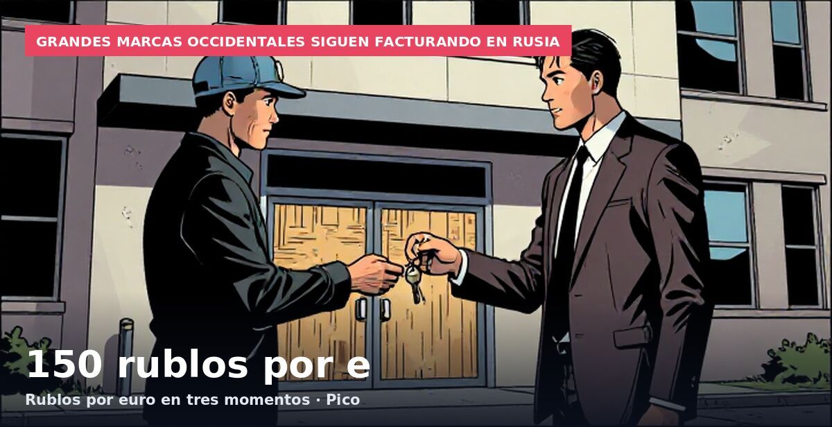 Grandes marcas occidentales siguen facturando en Rusia: 150 rublos por e Rublos por euro en tres momentos · Pico