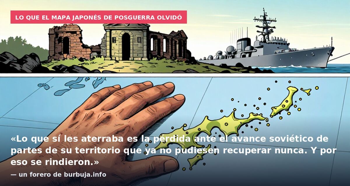 Lo que el mapa japonés de posguerra olvidó: «Lo que sí les aterraba es la pérdida ante el avance soviético de partes de su territorio que ya no pudiesen recuperar nunca. Y por eso se rindieron.» — un forero de burbuja.info