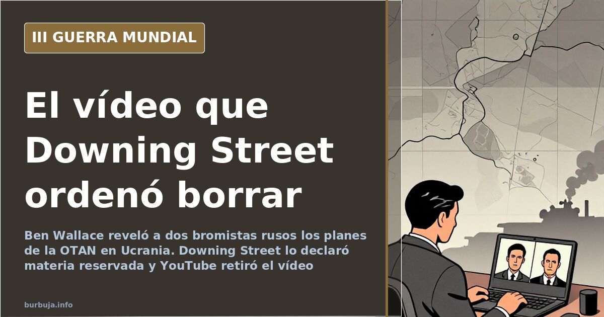 Silueta de un ministro ante pantallas y un mapa de Ucrania con rutas de armas marcadas, en tonos desaturados y humo lejano