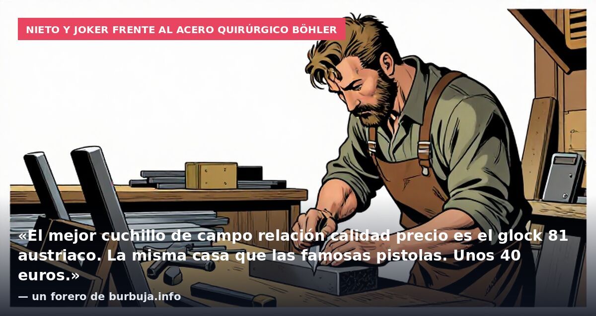 Nieto y Joker frente al acero quirúrgico Böhler: «El mejor cuchillo de campo relación calidad precio es el glock 81 austriaco. La misma casa que las famosas pistolas. Unos 40 euros.» — un forero de burbuja.info