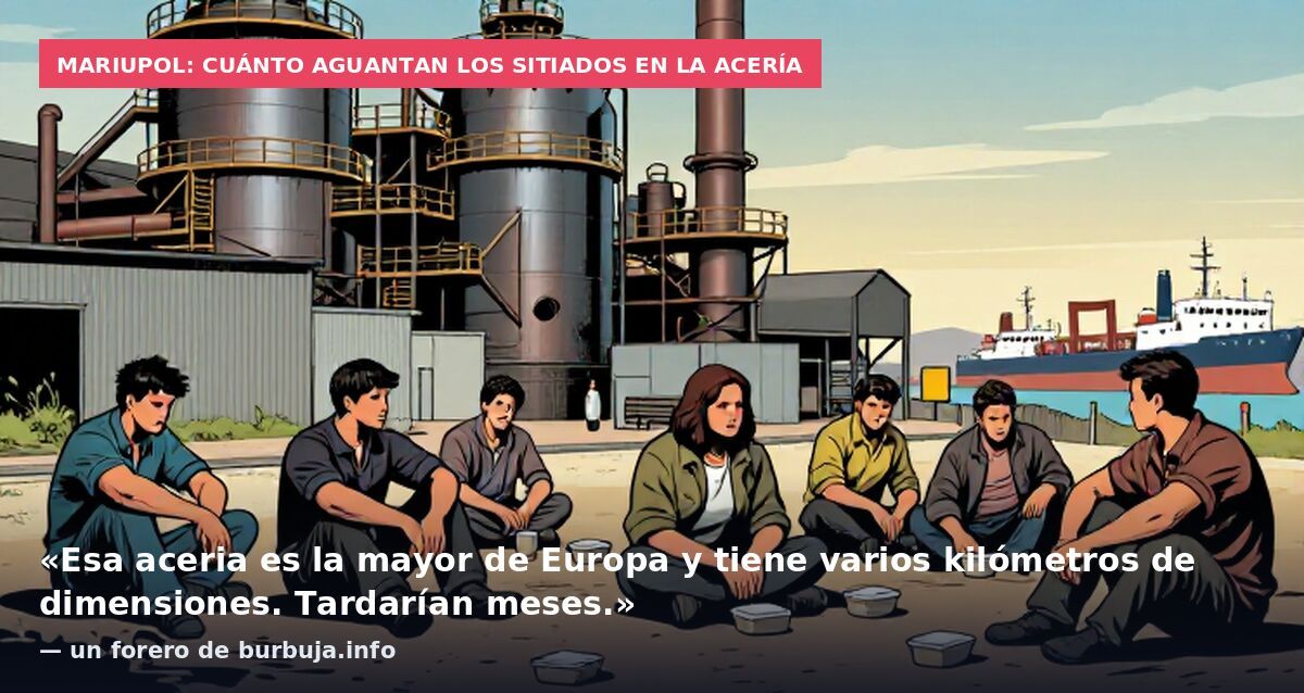 Mariupol: cuánto aguantan los sitiados en la acería: «Esa aceria es la mayor de Europa y tiene varios kilómetros de dimensiones. Tardarían meses.» — un forero de burbuja.info