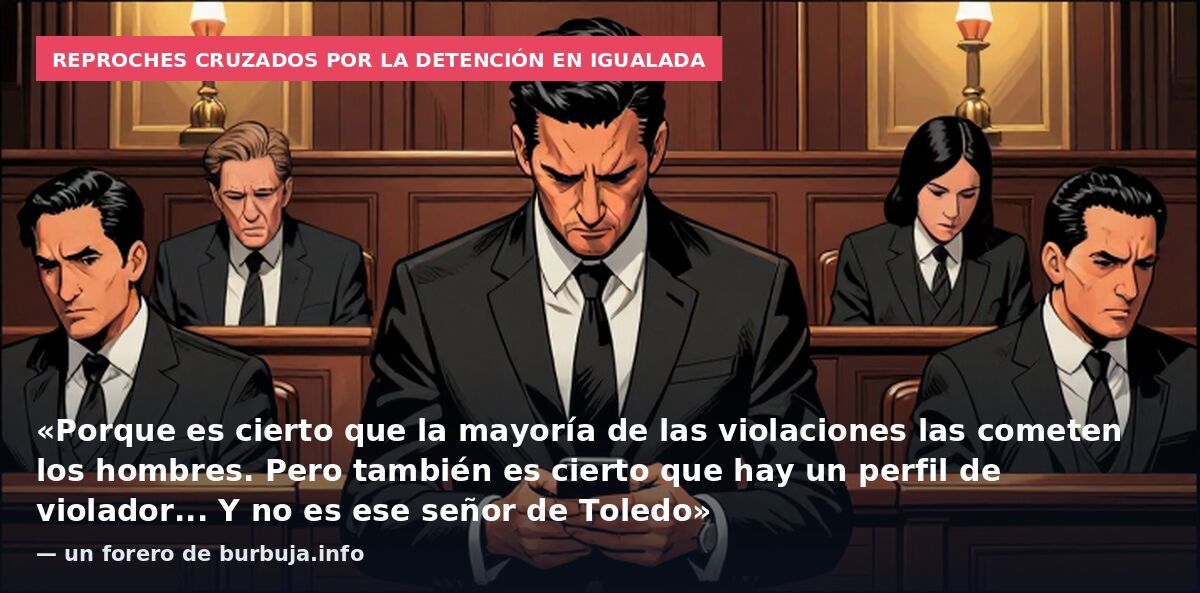 Reproches cruzados por la detención en Igualada: «Porque es cierto que la mayoría de las violaciones las cometen los hombres. Pero también es cierto que hay un perfil de violador... Y no es ese señor de Toledo» — un forero de burbuja.info