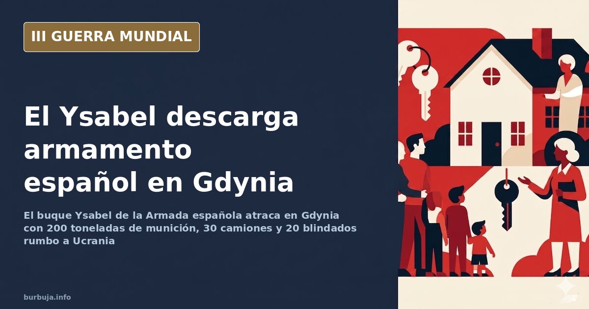 Buque de transporte Ysabel de la Armada española atracado en el puerto polaco de Gdynia con material militar
