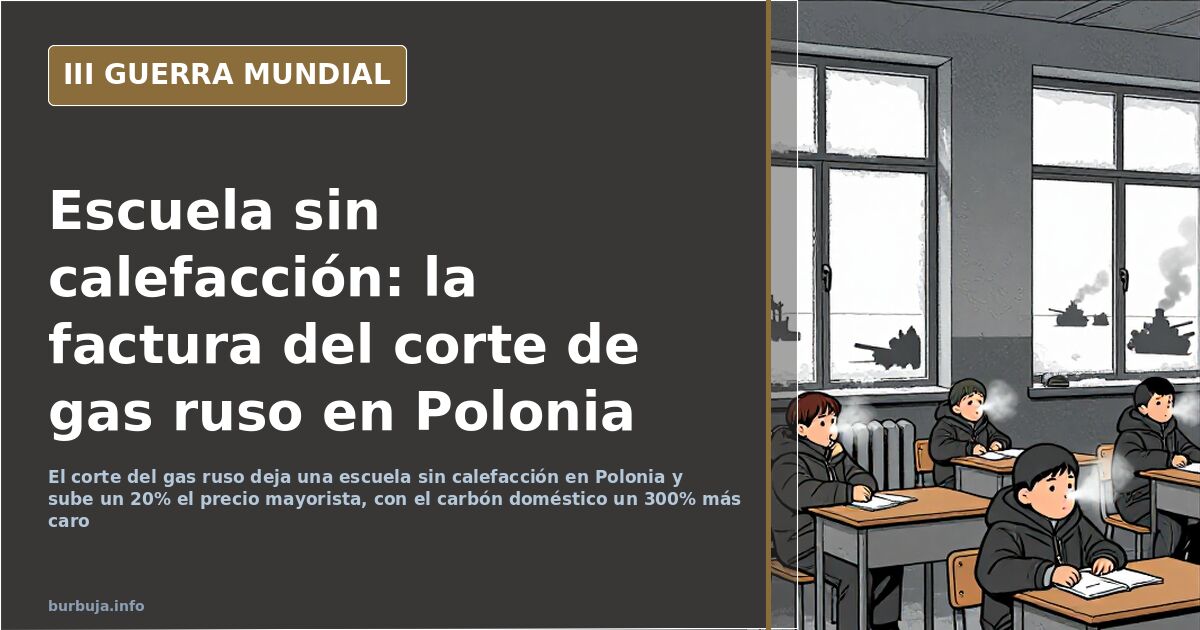 Escuela y viviendas de un pueblo del oeste de Polonia sin calefacción tras el corte del gas ruso