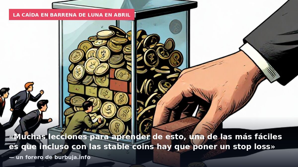 La caída en barrena de Luna en abril: «Muchas lecciones para aprender de esto, una de las más fáciles es que incluso con las stable coins hay que poner un stop loss» — un forero de burbuja.info