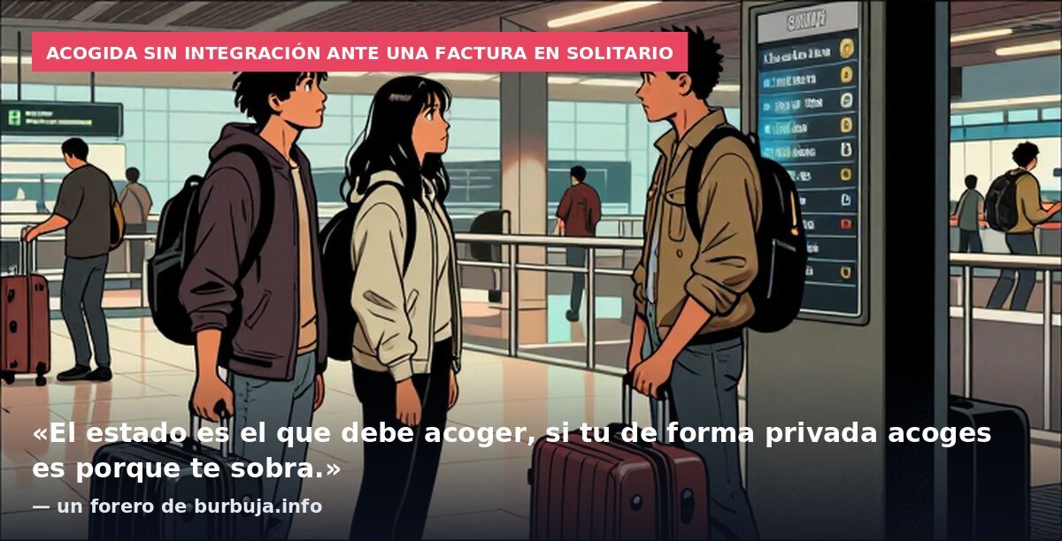 Acogida sin integración ante una factura en solitario: «El estado es el que debe acoger, si tu de forma privada acoges es porque te sobra.» — un forero de burbuja.info