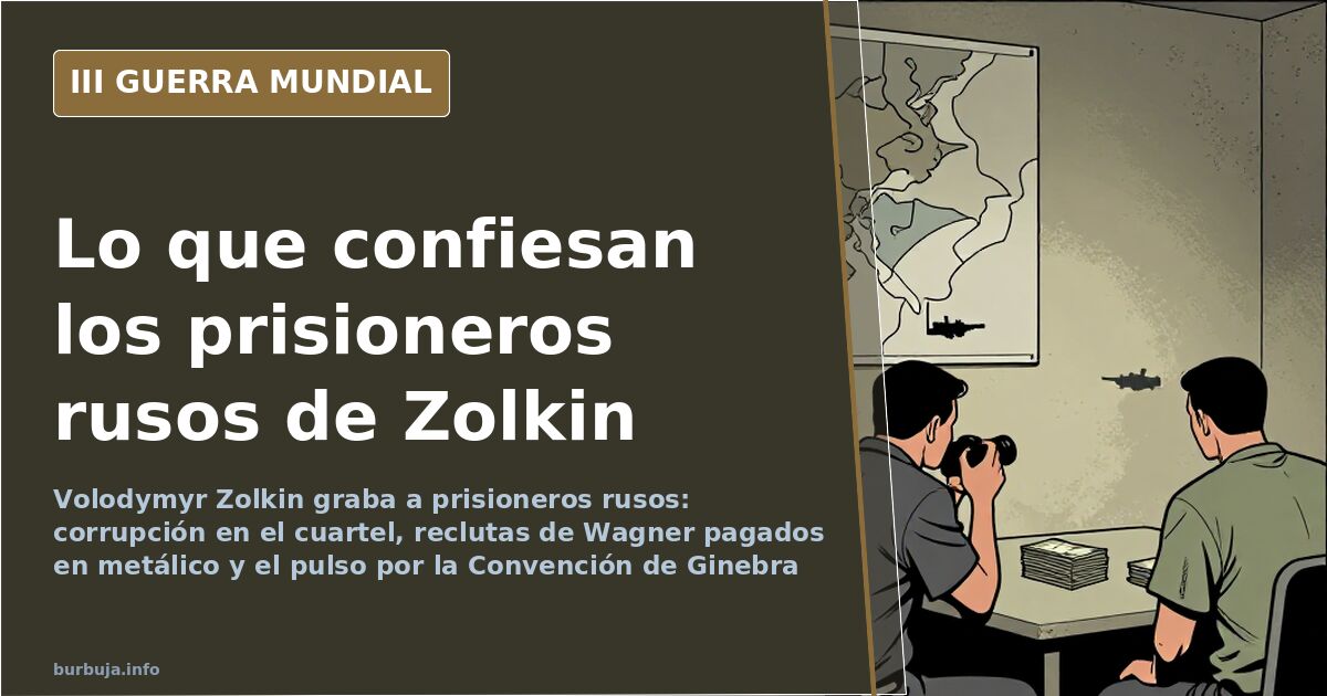 Ilustración de un prisionero de guerra ruso ante una cámara durante una entrevista