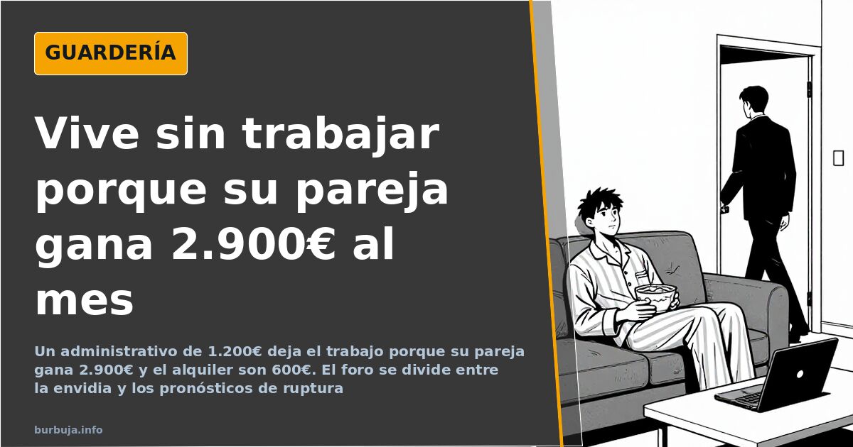 Persona joven desayunando en una cocina luminosa mientras su pareja sale a trabajar, escena de vida sin empleo en ciudad cost
