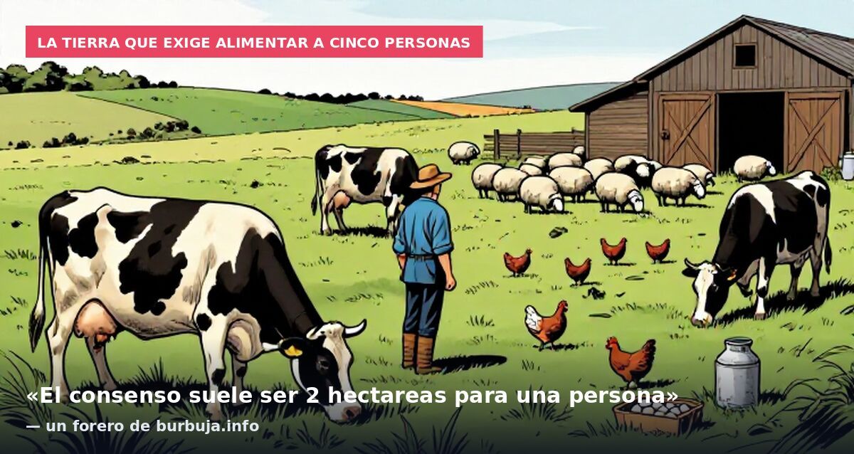La tierra que exige alimentar a cinco personas: «El consenso suele ser 2 hectareas para una persona» — un forero de burbuja.info