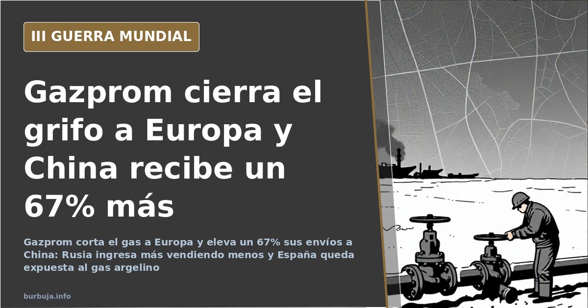 Mapa de gasoductos europeos y terminales de gas natural licuado con la ruta del gas ruso desviada hacia China