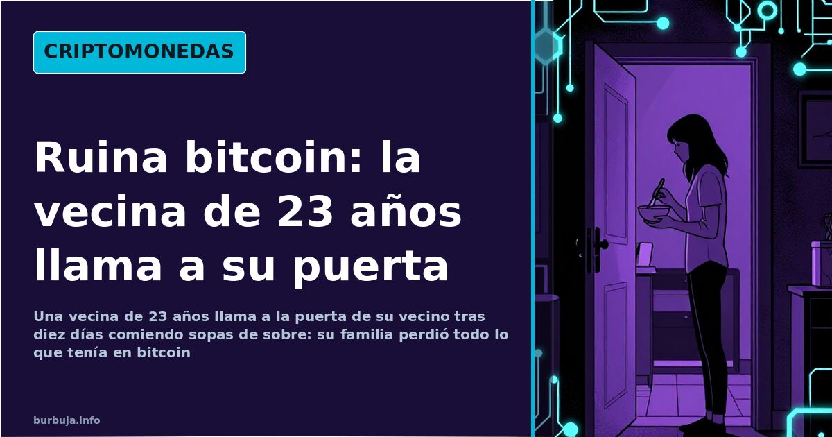 Bitcoin arruina a una familia y la vecina de 23 toca a la puerta