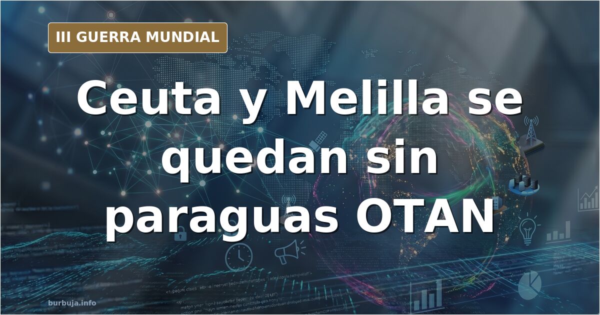 Mapa desaturado del Estrecho de Gibraltar con Ceuta y Melilla señaladas y el ámbito geográfico del artículo 5 de la OTAN