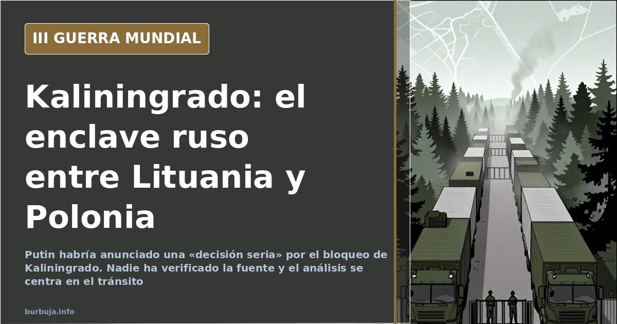 Mapa del enclave ruso de Kaliningrado entre Lituania y Polonia