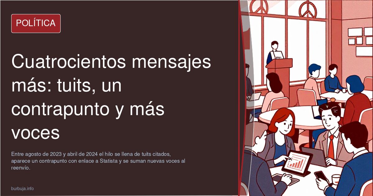 Cuatrocientos mensajes más: tuits, un contrapunto y más voces
