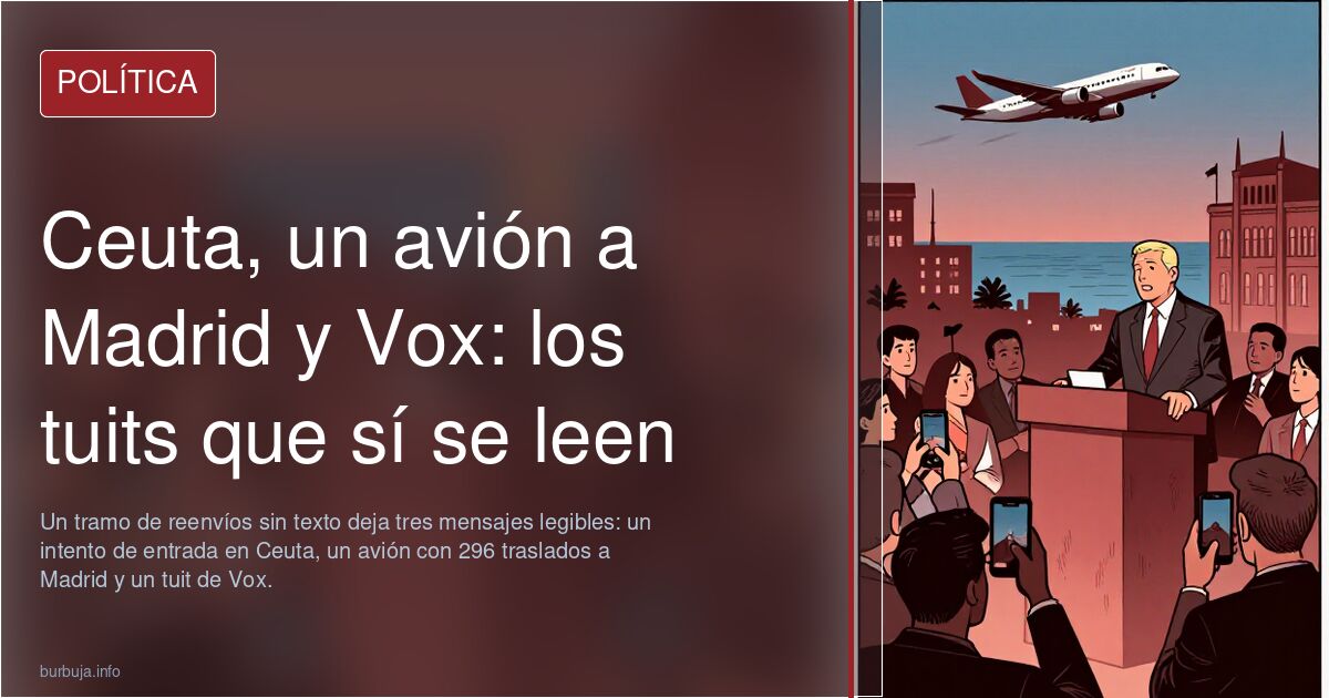 Ceuta, un avión a Madrid y Vox: los tuits que sí se leen