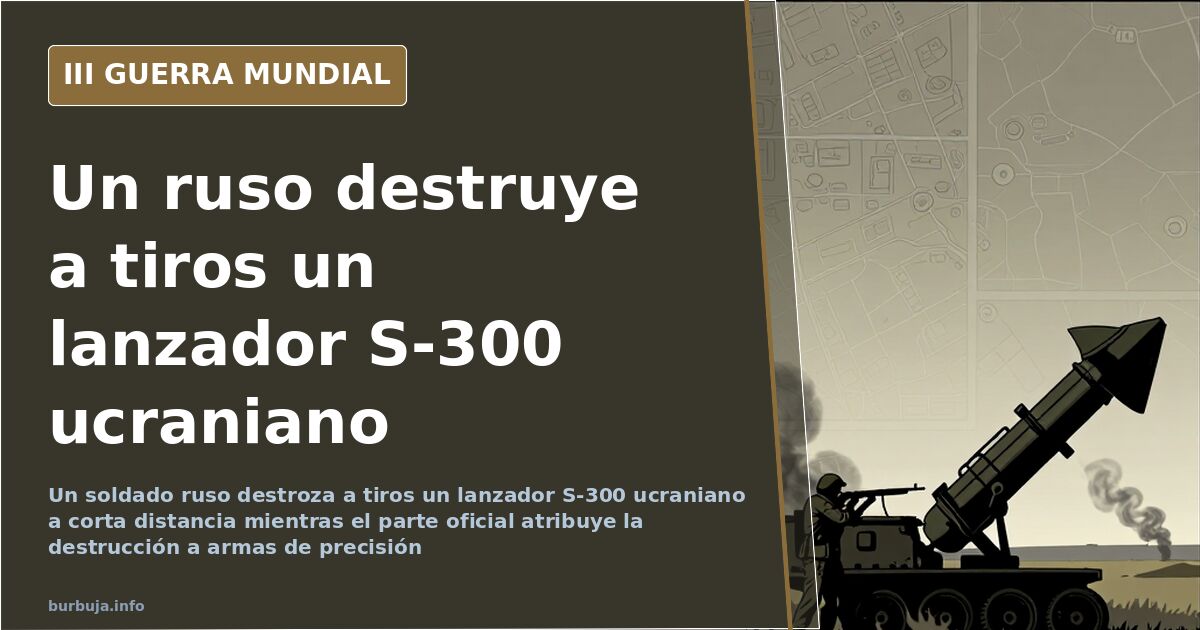 Silueta de un lanzador de misiles S-300 sobre camión en un paisaje desaturado con una columna de humo al fondo
