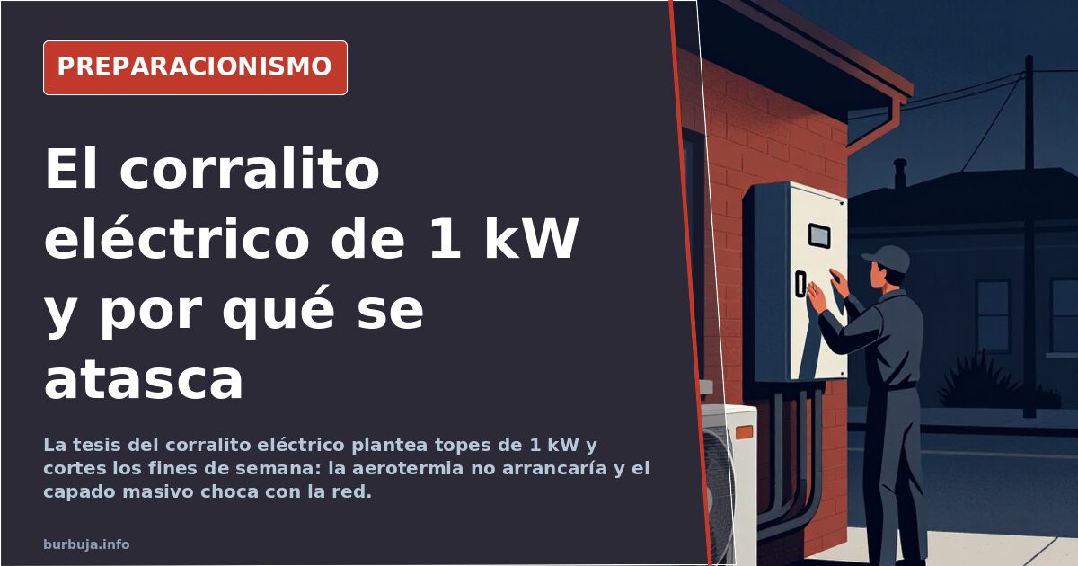 Contador digital de luz instalado en una pared, símbolo del posible tope de potencia de 1 kW