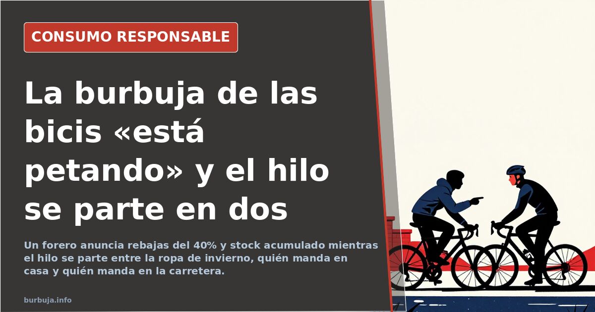 La burbuja de las bicis «está petando» y el hilo se parte en dos