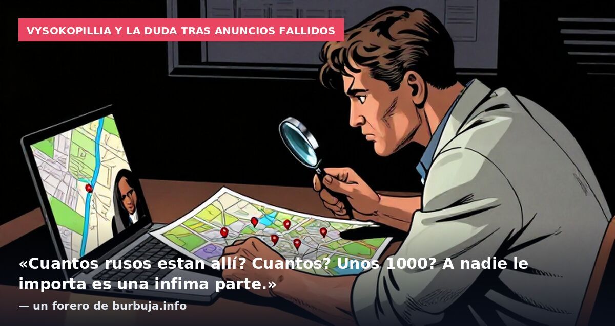 Vysokopillia y la duda tras anuncios fallidos: «Cuantos rusos estan allí? Cuantos? Unos 1000? A nadie le importa es una infima parte.» — un forero de burbuja.info