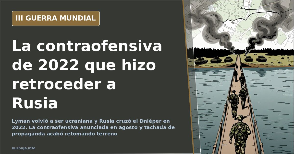 Mapa desaturado del frente del Donbás en 2022 con líneas de avance ucraniano y columnas de humo al fondo