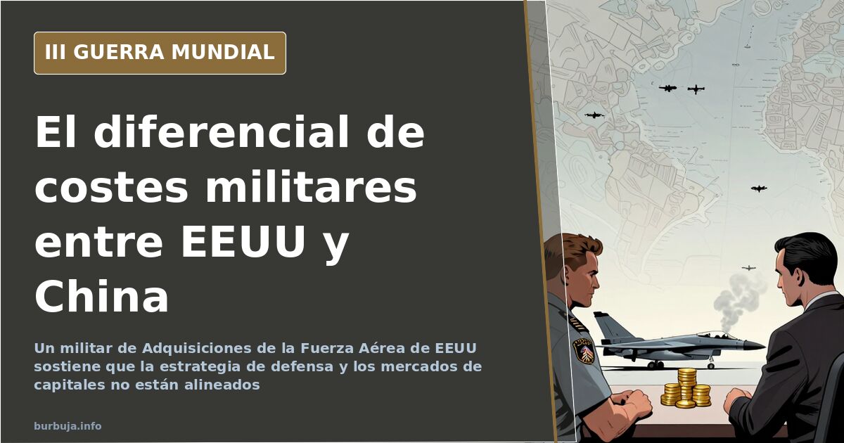 Silueta de un caza furtivo sobre un mapa desaturado con rutas navales entre EEUU y China y humo en el horizonte