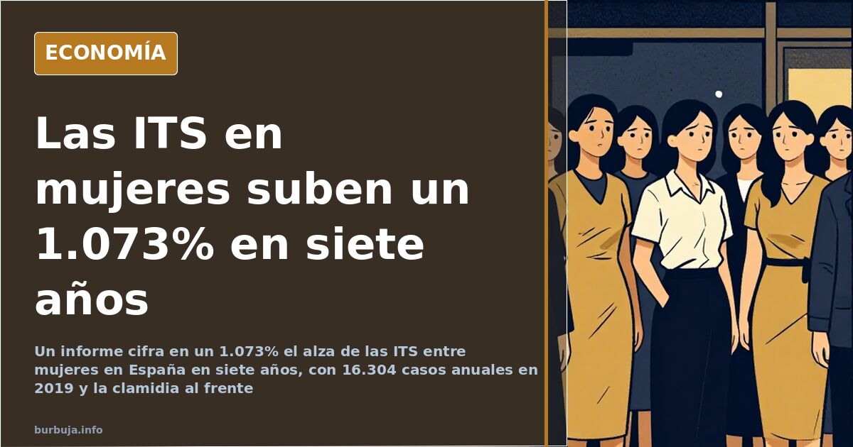 Ilustración editorial sobre el aumento de las infecciones de transmisión sexual en mujeres en España