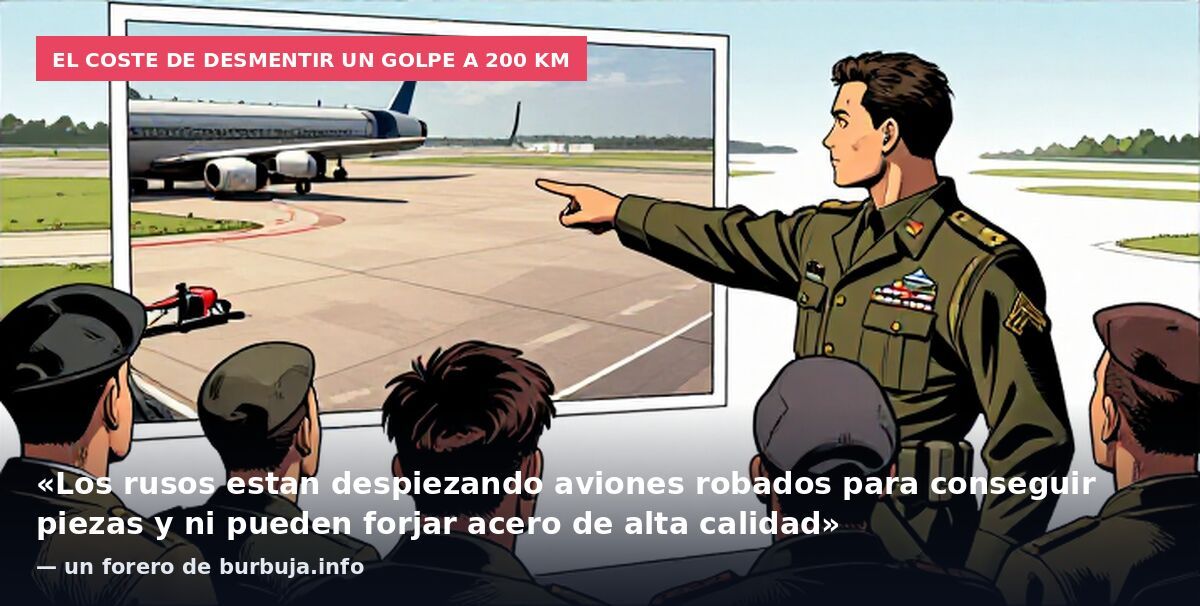 El coste de desmentir un golpe a 200 km: «Los rusos estan despiezando aviones robados para conseguir piezas y ni pueden forjar acero de alta calidad» — un forero de burbuja.info