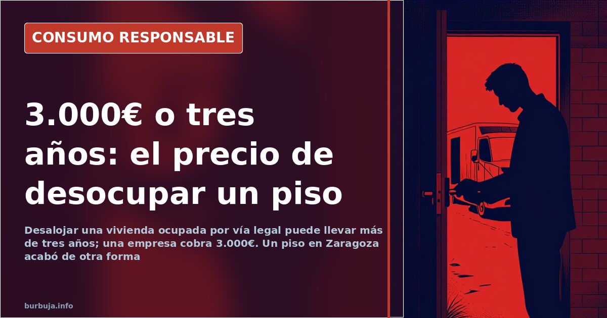 Puerta blindada de la vivienda ocupada en Zaragoza, en un caso de ocupación de pisos