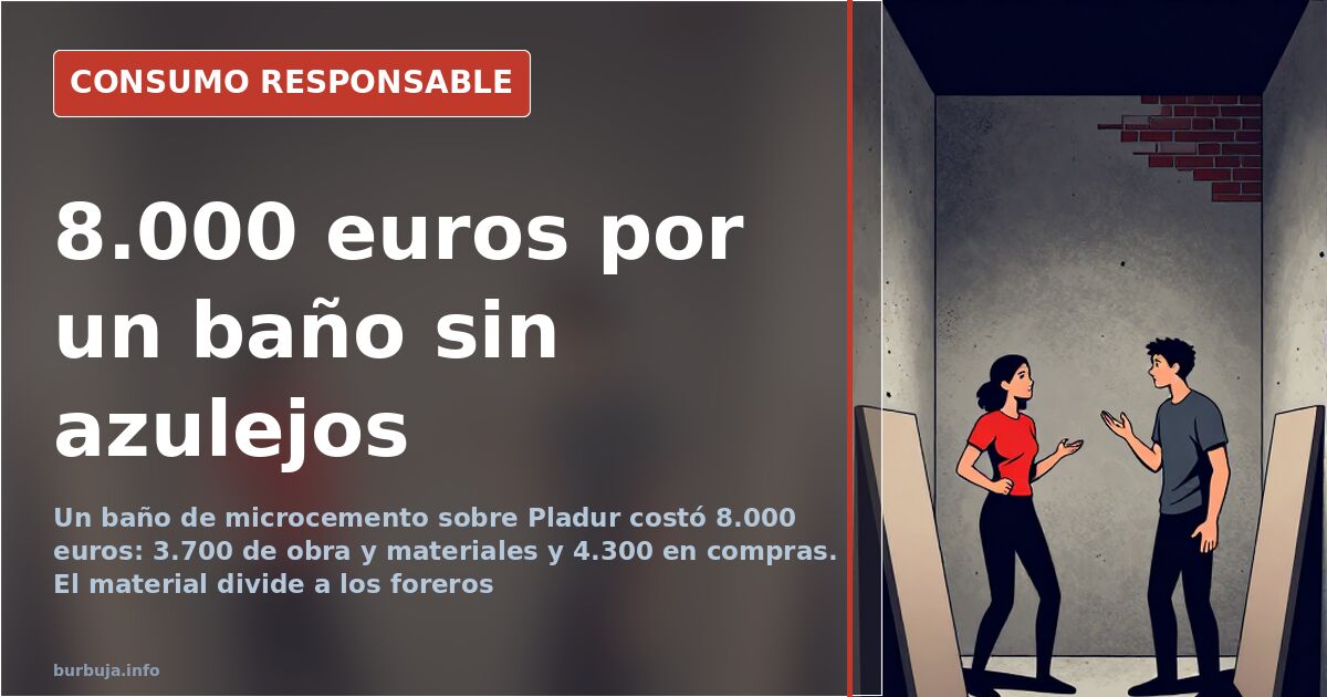 Un baño de microcemento sobre Pladur: 8.000 euros y cero azulejos