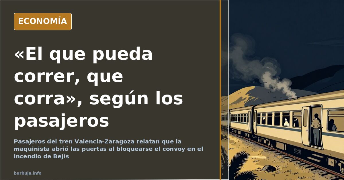 Vagón de tren de pasajeros detenido en una vía rodeada de humo durante el incendio de Bejís