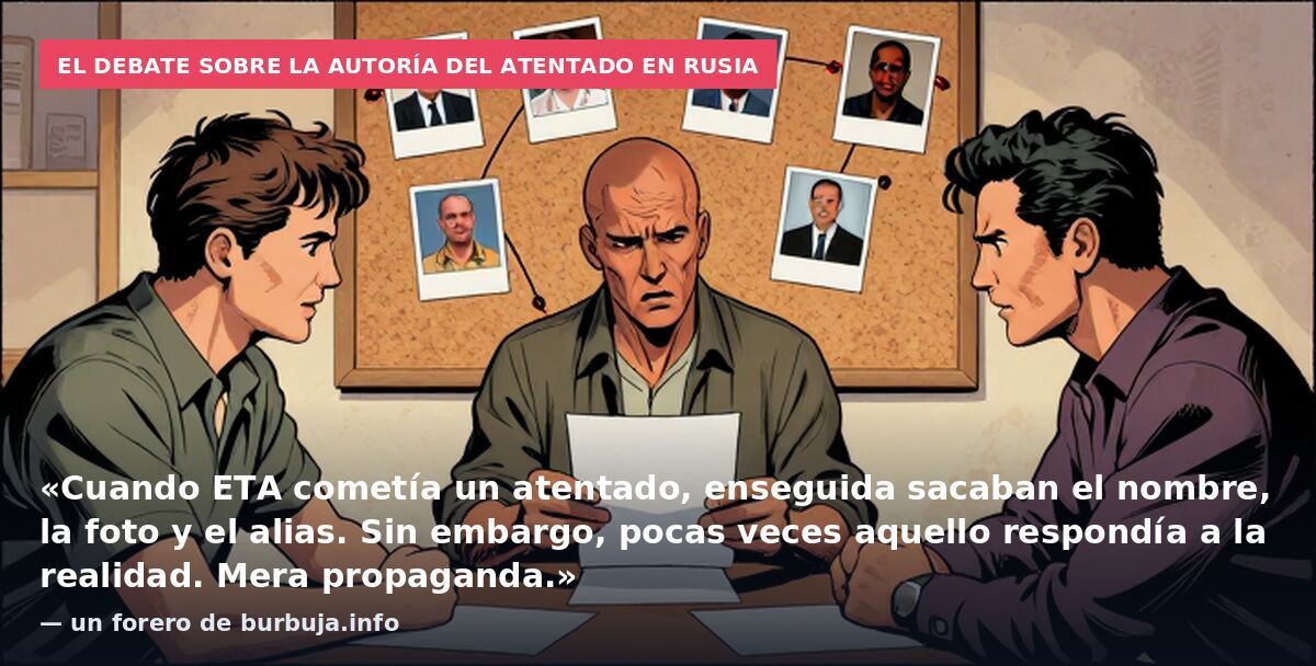 El debate sobre la autoría del atentado en Rusia: «Cuando ETA cometía un atentado, enseguida sacaban el nombre, la foto y el alias. Sin embargo, pocas veces aquello respondía a la realidad. Mera propaganda.» — un forero de burbuja.info